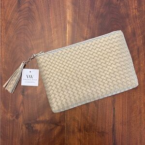 Rachel Zoe Virginia Wolf Golden Woven Clutch